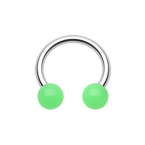 Glow in the Dark Acrylic Horseshoe - Circular Barbell / Horse Shoe. Navel Rings Australia.