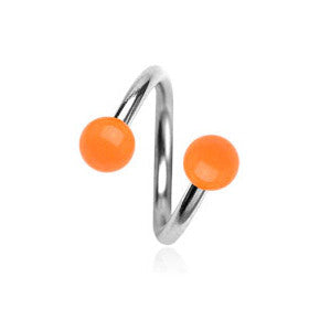 Glow in Dark Spiral Twist Belly Piercings - Spiral Twister Twistie. Navel Rings Australia.