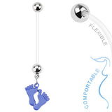 Pitter Patter Pregnancy Belly Bar - Maternity Belly Ring. Navel Rings Australia.