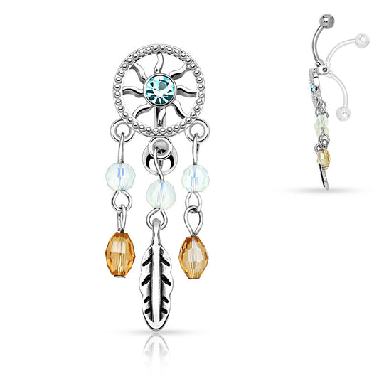 Native Dreams Reverse Belly Button Ring - Reverse Top Down Belly Ring. Navel Rings Australia.