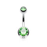 Classique Internally Threaded Gem Belly Rings - Basic Curved Barbell. Navel Rings Australia.