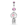 Dreamcatcher Belly Piercing Ring - Dangling Belly Ring. Navel Rings Australia.