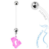 Pitter Patter Pregnancy Belly Bar - Maternity Belly Ring. Navel Rings Australia.