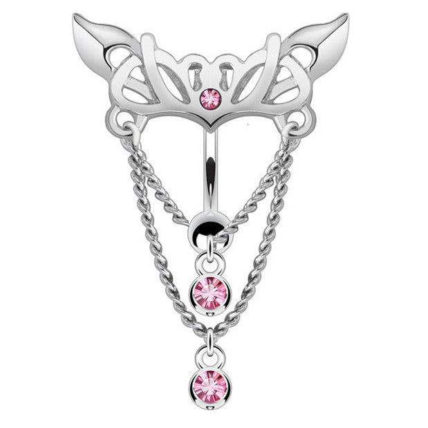 Nusa Tribal Reverse Navel Bars - Reverse Top Down Belly Ring. Navel Rings Australia.