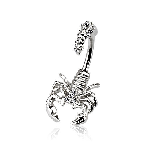 Scorpion belly online button piercing