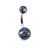Splatter Ball Belly Button Bars - Basic Curved Barbell. Navel Rings Australia.