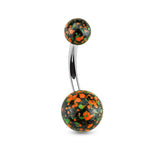 Splatter Ball Belly Button Bars - Basic Curved Barbell. Navel Rings Australia.