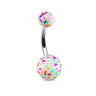 Splatter Ball Belly Button Bars - Basic Curved Barbell. Navel Rings Australia.