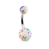 Splatter Ball Belly Button Bars - Basic Curved Barbell. Navel Rings Australia.