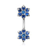 Floral Boutique Split Belly Ring - Split Spinal Belly Bar. Navel Rings Australia.