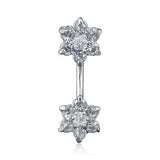 Floral Boutique Split Belly Ring - Split Spinal Belly Bar. Navel Rings Australia.