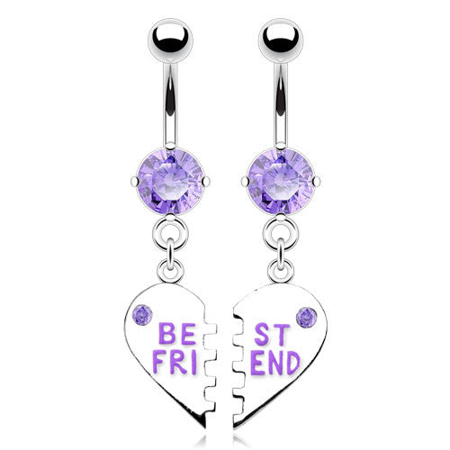 My BFF Best Friend Belly Ring Set - Dangling Belly Ring. Navel Rings Australia.