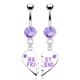 My BFF Best Friend Belly Ring Set - Dangling Belly Ring. Navel Rings Australia.