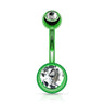 Titanium Plated Gem Navel Bars - Basic Curved Barbell. Navel Rings Australia.