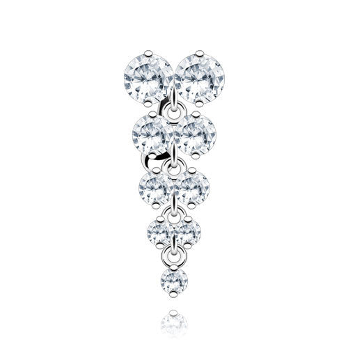 Top Down Grape Vine Navel Bar - Reverse Top Down Belly Ring. Navel Rings Australia.