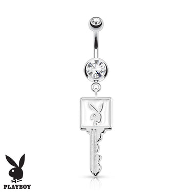 Official Playboy Bunny Key Belly Button Ring - Dangling Belly Ring. Navel Rings Australia.