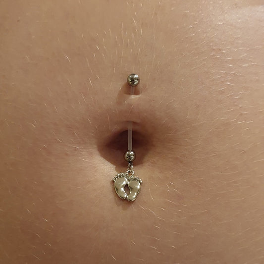 Tiny Toes Pregnancy Navel Ring - Maternity Belly Ring. Navel Rings Australia.