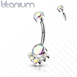 Titanium Chandelier Belly Ring with Internal Threading