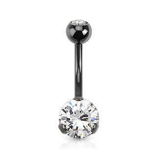 Prong Classic Belly Bars with Titanium Plating - Fixed (non-dangle) Belly Bar. Navel Rings Australia.