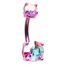 Titanium Metallics Colour Cravin' Belly Bar - Basic Curved Barbell. Navel Rings Australia.