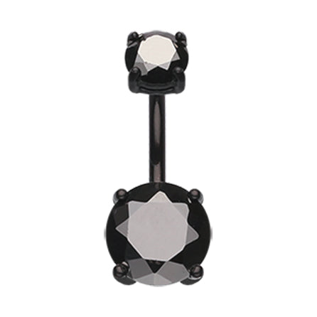 Titanium Kingdom Gem Belly Bar - Fixed (non-dangle) Belly Bar. Navel Rings Australia.