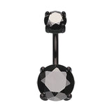 Titanium Kingdom Gem Belly Bar - Fixed (non-dangle) Belly Bar. Navel Rings Australia.