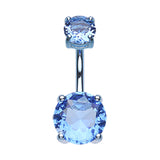 Titanium Kingdom Gem Belly Bar - Fixed (non-dangle) Belly Bar. Navel Rings Australia.