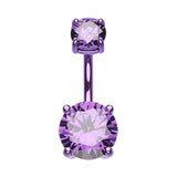 Titanium Kingdom Gem Belly Bar - Fixed (non-dangle) Belly Bar. Navel Rings Australia.