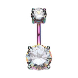 Titanium Kingdom Gem Belly Bar - Fixed (non-dangle) Belly Bar. Navel Rings Australia.