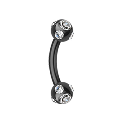 Metallic Duo Ball Royale Belly Ring - Basic Curved Barbell. Navel Rings Australia.