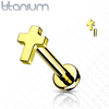 Gold Titanium Cross Body Jewellery. Labret, Monroe, Tragus and Cartilage Earrings.