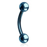 Duo Ball Navel Ring with Titanium Plating - Basic Curved Barbell. Navel Rings Australia.