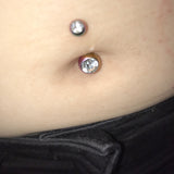 Titanium Plated Gem Navel Bars - Basic Curved Barbell. Navel Rings Australia.