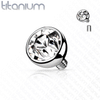 14g Titanium Internally Threaded Flat Gem Replacement Ball
