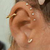 Diamond Five Row Pavé Hoop Earring (Bottom Hinge) by Maria Tash in White Gold