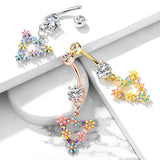Trinity Matrix Triangle Belly Dangle with Rose Gold Plating - Dangling Belly Ring. Navel Rings Australia.