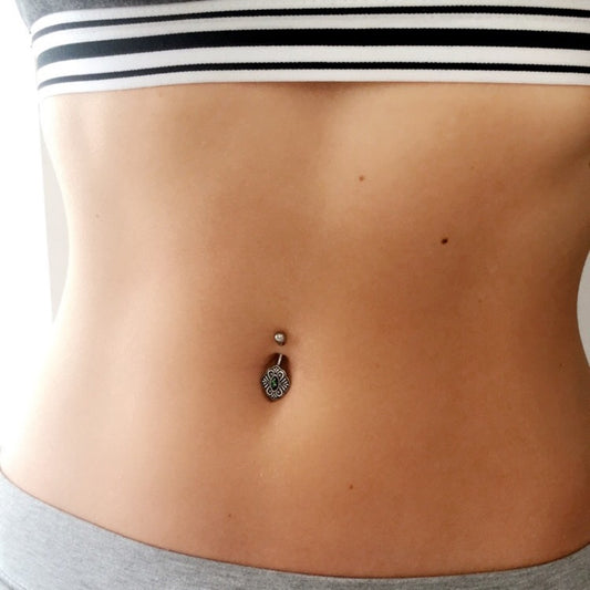 Lāhui Polynesian Opal Belly Ring - Fixed (non-dangle) Belly Bar. Navel Rings Australia.