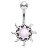 Yavapai Tribal Sun Belly Bar - Fixed (non-dangle) Belly Bar. Navel Rings Australia.