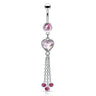 Khloe Heart Chandelier Belly Dangle - Dangling Belly Ring. Navel Rings Australia.