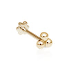 Ball Trinity Earring by Maria Tash in 14K Gold. Flat Stud.