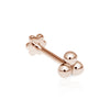 Ball Trinity Earring by Maria Tash in 14K Rose Gold. Flat Stud.