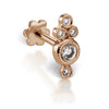 Five Diamond Trinity Earring by Maria Tash in 18K Rose Gold. Flat Stud.