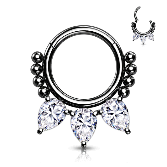 Saoirse Marquise Hinged Body Jewellery with Titanium Plating
