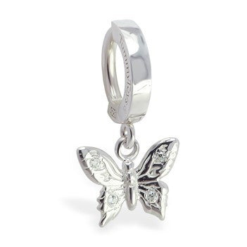 TummyToys® Silver Panache Butterfly Belly Sleeper - TummyToys® Patented Clasp. Navel Rings Australia.