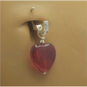 TummyToys® Dangly Red Heart Swinger Charm - TummyToys® Swinger Charm. Navel Rings Australia.