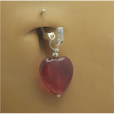 TummyToys® Dangly Red Heart Swinger Charm - TummyToys® Swinger Charm. Navel Rings Australia.