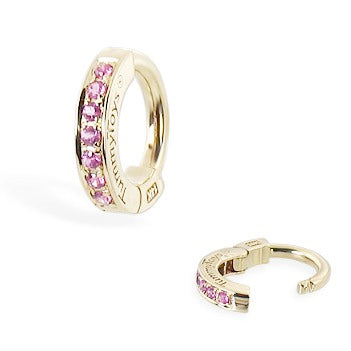 TummyToys® 14K Gold Pink Sapphire Sleeper - TummyToys® Patented Clasp. Navel Rings Australia.