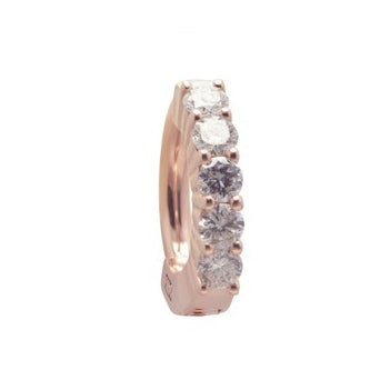 TummyToys® Solid Rose Gold with 5 Real Diamonds - TummyToys® Patented Clasp. Navel Rings Australia.