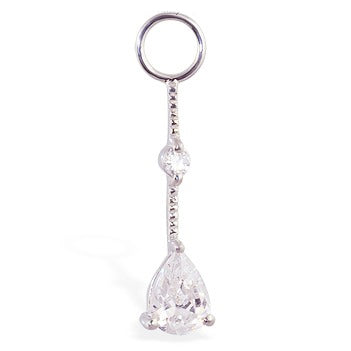 TummyToys® Cubic Zirconia Diamond Drop Swinger Charm - TummyToys® Swinger Charm. Navel Rings Australia.