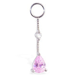 TummyToys® Cubic Zirconia Diamond Drop Swinger Charm - TummyToys® Swinger Charm. Navel Rings Australia.